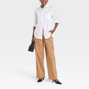 A new day white button down shirt